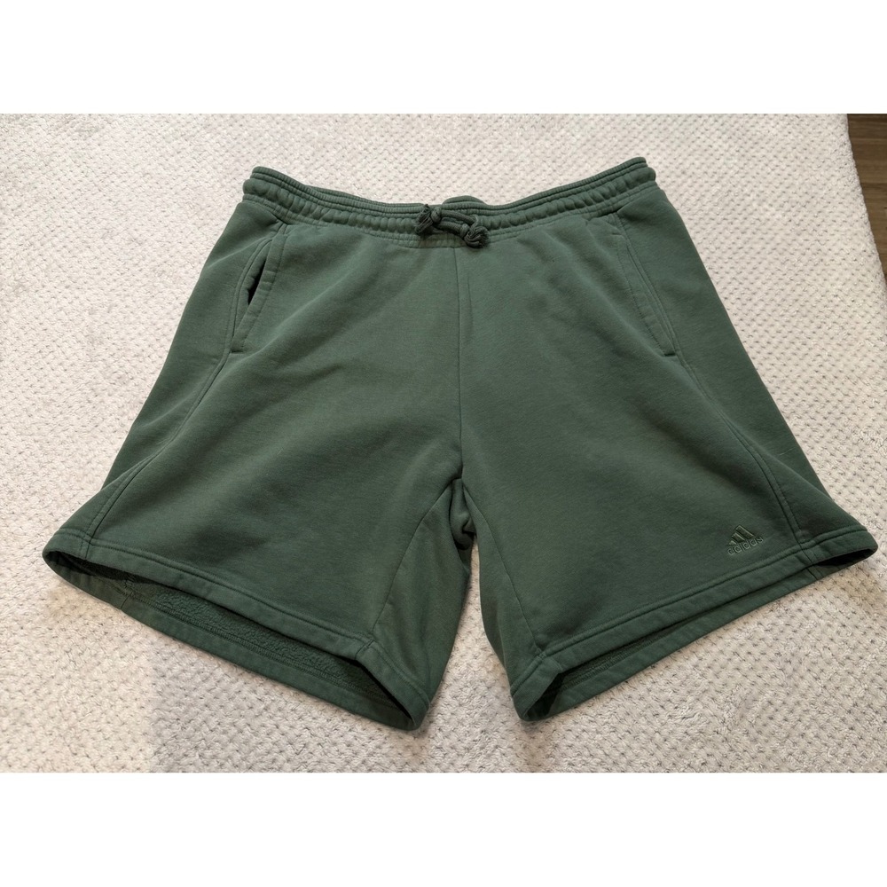Adidas ALL SZN Fleece Shorts Green Embroidered Logo Athletic Loungewear Street